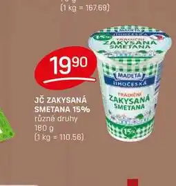 Flop JČ ZAKYSANÁ SMETANA 15% různé druhy 180 g nabídka
