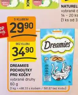 Flop DREAMIES POCHOUTKY PRO KOČKY vybrané druhy 60 g nabídka