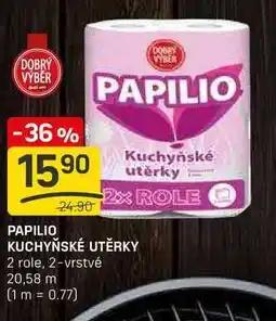 Flop PAPILIO KUCHYŇSKÉ UTĚRKY 2 role, 2-vrstvé 20,58 m nabídka