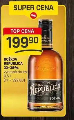 Flop BOŽKOV REPUBLICA 33-38% vybrané druhy 0,5l nabídka