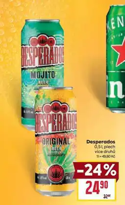 Billa Desperados 0,51, plech nabídka
