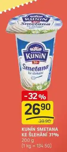 Flop KUNÍN SMETANA KE ŠLEHÁNÍ 31% 200 g nabídka