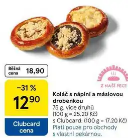 Tesco Koláč s náplní a máslovou drobenkou, 75 g nabídka