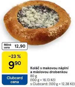 Tesco Koláč s makovou náplní a máslovou drobenkou, 80 g nabídka