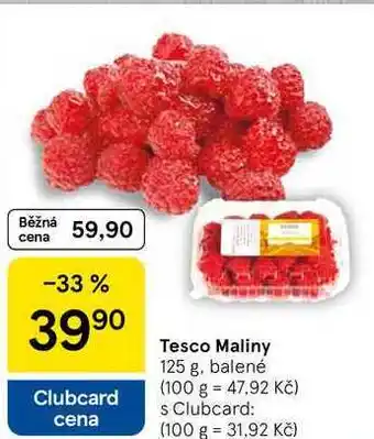 Tesco Tesco Maliny, 125 g, balené nabídka