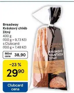 Tesco Breadway Kváskový chléb žitný, 400 g nabídka