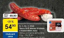 Tesco Tesco Grill Master Klobása v maďarském stylu, 400 g nabídka