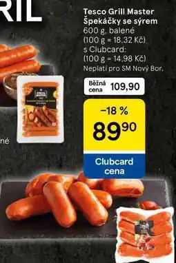 Tesco Tesco Grill Master Špekáčky se sýrem, 600 g nabídka