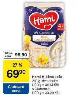 Tesco Hami Mléčná kaše, 210 g nabídka