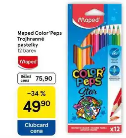 Tesco Maped Color' Peps Trojhranné pastelky, 12 barev nabídka