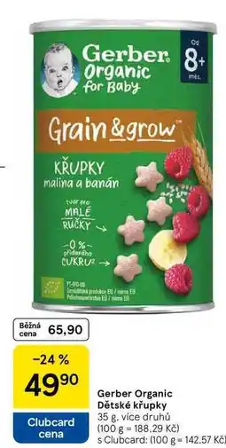 Tesco Gerber Organic Dětské křupky, 35 g nabídka
