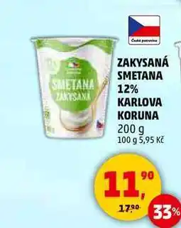 Penny Market ZAKYSANÁ SMETANA 12% KARLOVA KORUNA, 200 g nabídka