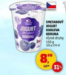 Penny Market SMETANOVY JOGURT KARLOVA KORUNA různé druhy, 150 g nabídka