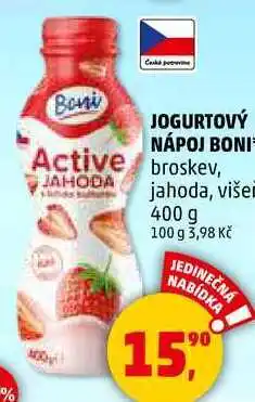 Penny Market JOGURTOVÝ NÁPOJ BONI Active broskev, 400 g nabídka