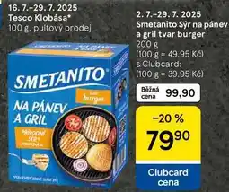 Tesco Smetanito Sýr na pánev a gril tvar burger, 200 g nabídka