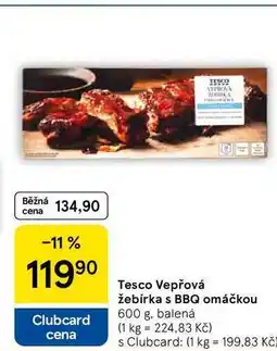 Tesco Tesco Vepřová Žebírka s BBQ omáčkou, 600 g nabídka