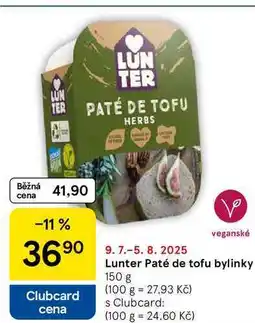 Tesco Lunter Paté de tofu bylinky, 150 g nabídka