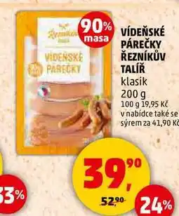 Penny Market VÍDEŇSKÉ PÁREČKY ŘEZNÍKŮV TALÍŘ klasik, 200 g nabídka