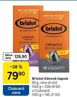 Tesco Bristot Kávové kapsle, 55 g, více druhů nabídka