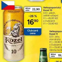 Tesco Velkopopovický Kozel 10, plech, 0.5 l nabídka