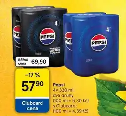 Tesco Pepsi, 4× 330 ml nabídka
