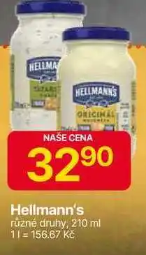 Hruška Hellmann's majonéza, tatarská omáčka 210ml, vybrané druhy nabídka