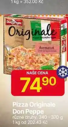 Hruška Don Peppe, pizza různé druhy, 340 - 370 g nabídka