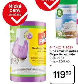 Tesco Fino smart handles Odpadkové pytle, 60 l, 60 ks nabídka