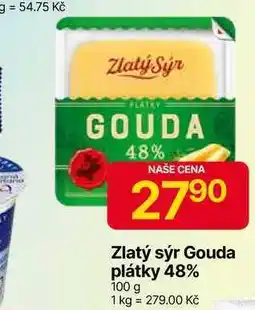 Hruška Zlatý sýr Gouda plátky 48% 100 g nabídka