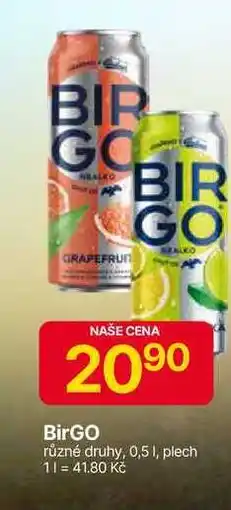 Hruška BirGO různé druhy, 0,5 l, plech nabídka