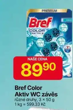 Hruška Bref Color Aktiv WC závěs různé druhy, 3 × 50 g nabídka