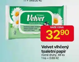 Hruška Velvet vlhčený toaletní papír různé druhy, 48 ks nabídka
