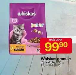 Hruška Whiskas granule různé druhy, 800 g nabídka