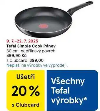 Tesco Tefal Simple Cook Pánev, 30 cm, nepřilnavý povrch nabídka