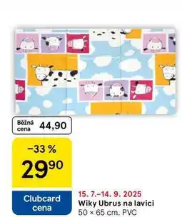 Tesco Wiky Ubrus na lavici 50 x 65 cm, PVC nabídka