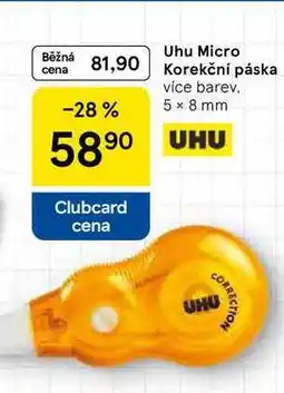 Tesco Uhu Micro korekční páska, více barev, 5 x 8 mm nabídka