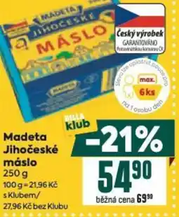 Billa Madeta Jihočeské máslo nabídka