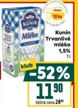 Billa Kunín Trvanlivé mléko 1,5% nabídka
