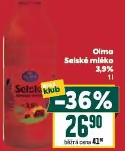 Billa Olma Selské mléko 3.9% nabídka