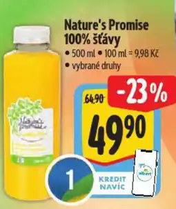 Albert Nature's Promise 100% šťávy nabídka