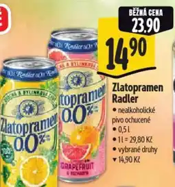 Albert Zlatopramen Radler nabídka