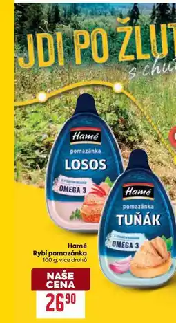 Billa Hamé Rybí pomazánka 100g nabídka