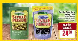 Billa Seville Premium Olivy celé černé, zelené 200/75 g nabídka