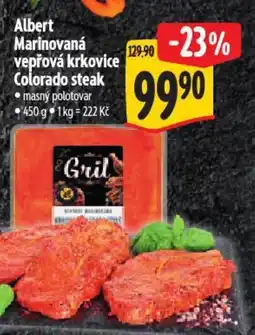 Albert Albert Marinovaná vepřová krkovice Colorado steak nabídka