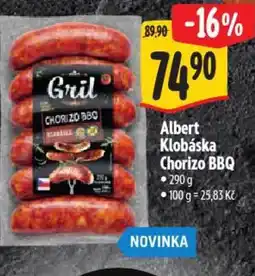 Albert Albert Klobáska Chorizo BBQ nabídka