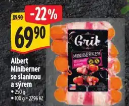 Albert Albert Miniberner se slaninou a sýrem nabídka