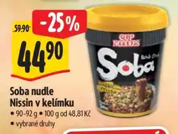 Albert Soba nudle Nissin v kelímku nabídka