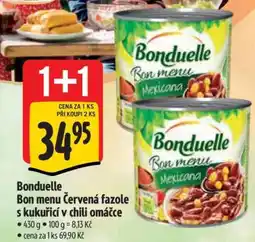 Albert Bonduelle Bon menu červená fazole s kukuřicí v chili omáčce nabídka