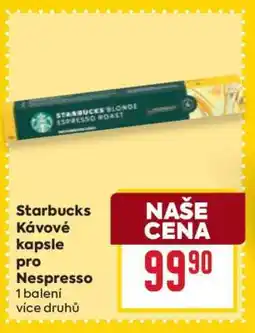 Billa Starbucks Kávové kapsle pro Nespresso nabídka