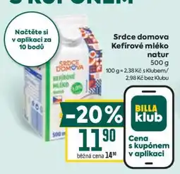 Billa Srdce domova Kefírové mléko natur nabídka